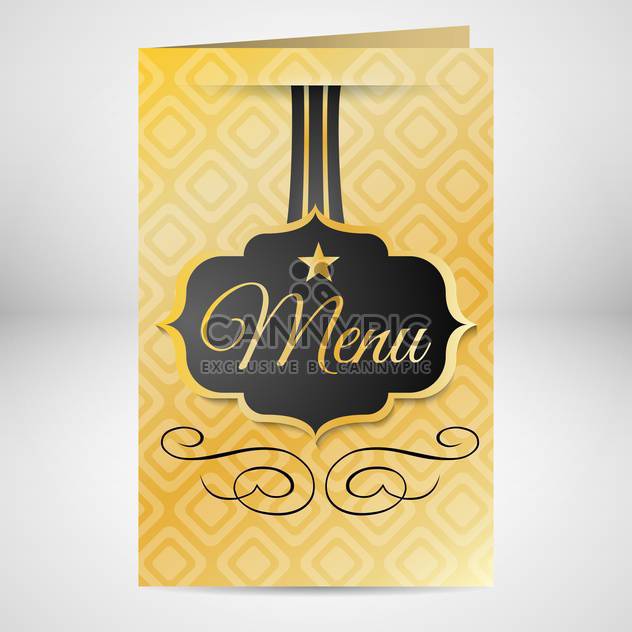 Golden restaurant menu design on gray background - бесплатный vector #132425