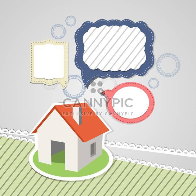 house mockup with speech bubbles - бесплатный vector #132505