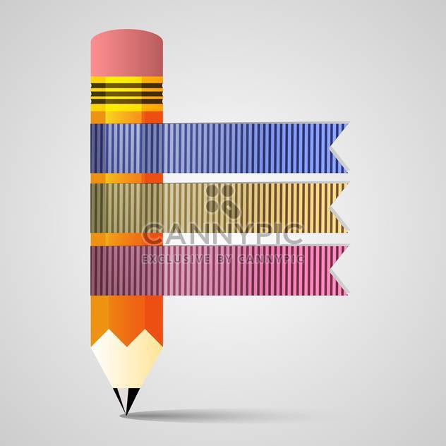 pencil and ribbon banners set - vector gratuit #132515 