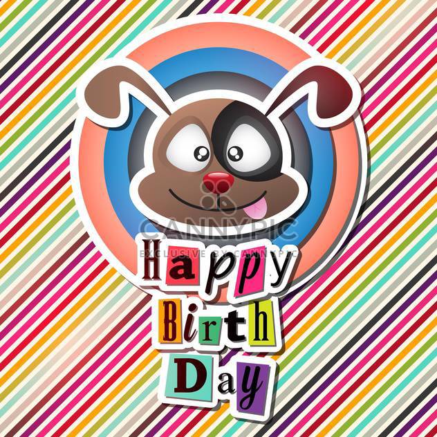 happy birthday card with funny dog - Free vector #132635