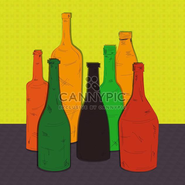colorful bottles vector background illustration - vector gratuit #133035 