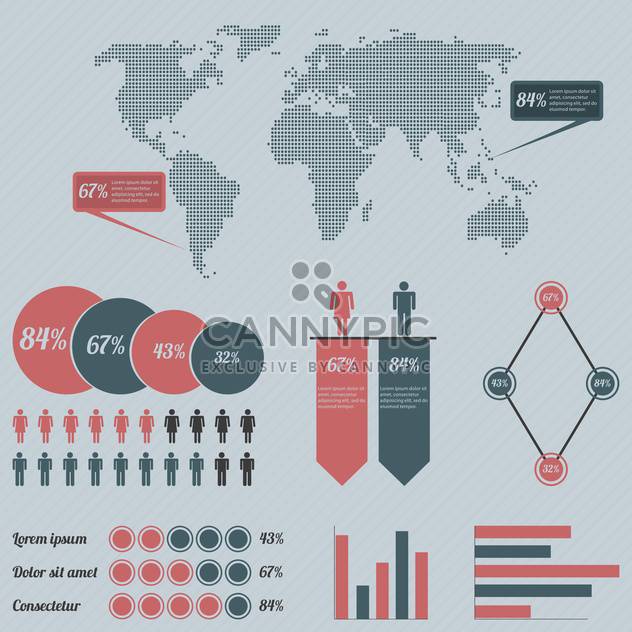 business population infographics set background - vector #133525 gratis
