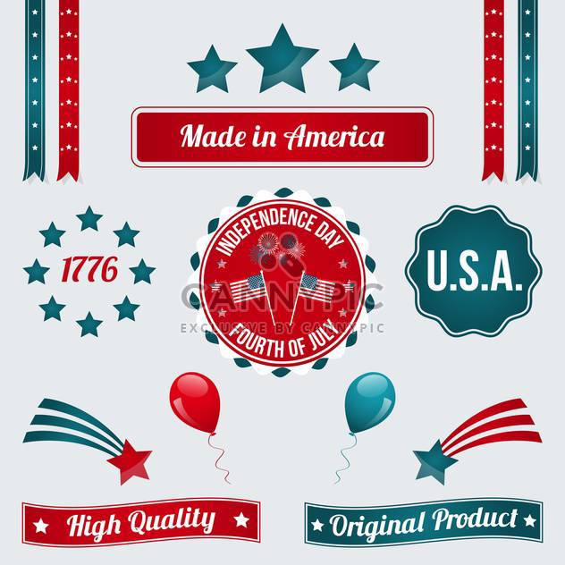 vector independence day badges - Kostenloses vector #134035