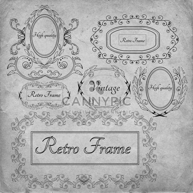 retro frame vector decoration set - vector #134625 gratis