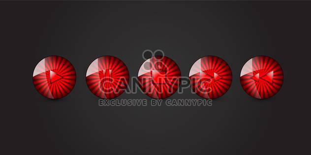 vector set of media buttons - Free vector #134885