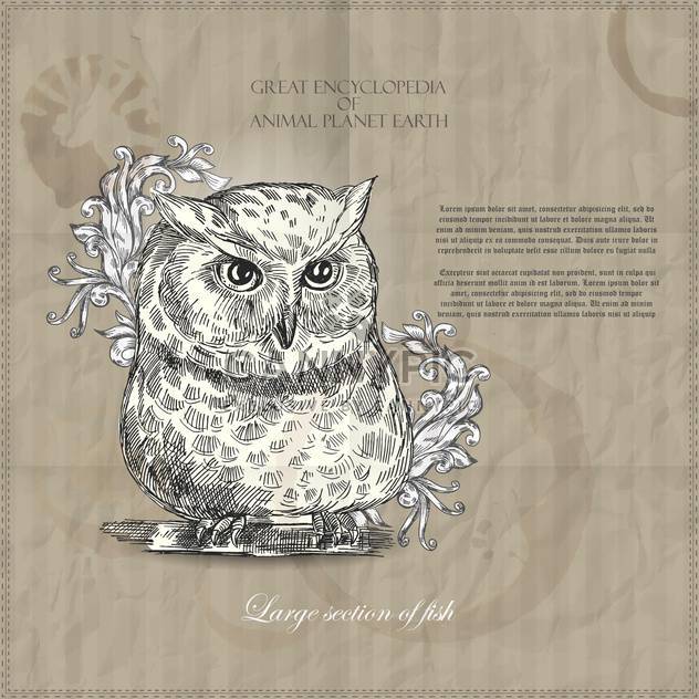 Vector owl from Great Encyclopedia of Animal Planet Earth - vector gratuit #135315 