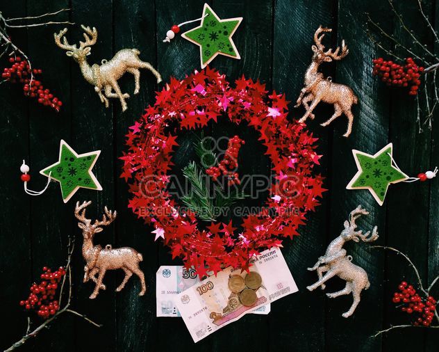 Christmas decorations and money - Free image #136295