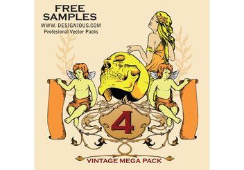Vintage Mega Pack 4 free samples - Free vector #139255