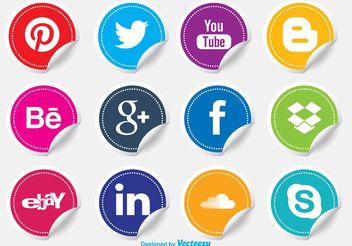 Social Media Icon Stickers - Kostenloses vector #140095