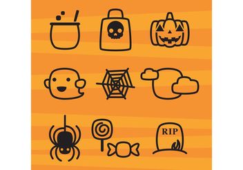 Cute Halloween Icons - Free vector #140255