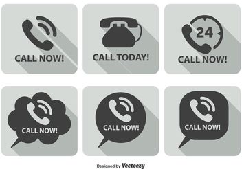 Call Now Icon Set - Free vector #141125