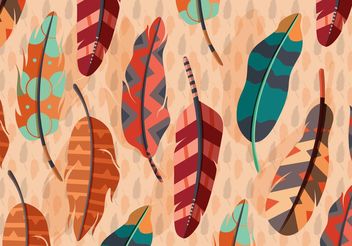 Vector Boho Feather Illustration - Free vector #141325