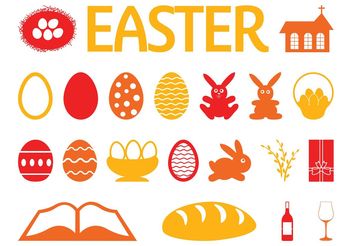 Easter Icon Set - Free vector #141975