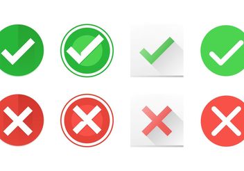 Correct and Incorrect Symbol Vector Icons - vector gratuit #142175 