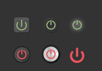 On Off Power Symbol Buttons Set - Kostenloses vector #142265