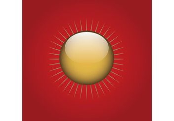 Gold Sun Button - vector gratuit #142475 