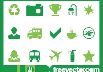 Green Icons Graphics - vector gratuit #142665 