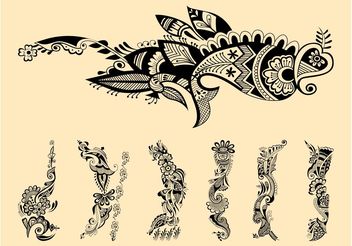 Henna Tattoos Graphics - Free vector #143395