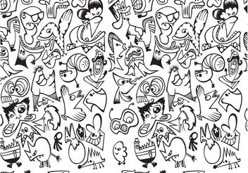 Cartoon Monsters Pattern - Free vector #144035