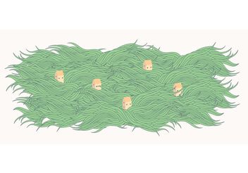Hand Drawn Flowing Grassy Background Vector - Free vector #144095