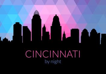 Free Cincinnati Skyline By Night Vector - Free vector #144905