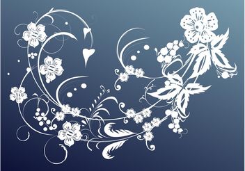 White Floral Scroll - vector gratuit #145775 