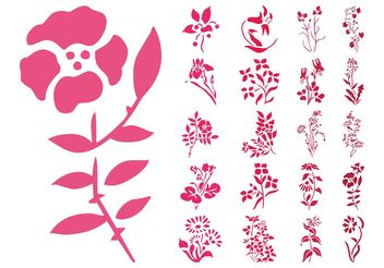 Flowers Silhouettes Set - Kostenloses vector #146445