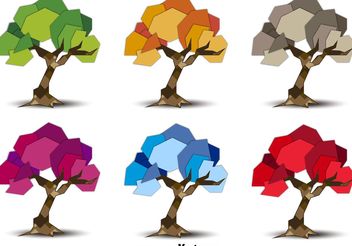 Seasonal Geometric Trees - vector gratuit #146625 