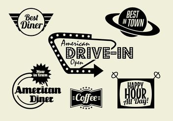 50s Diner, Coffee, and Fast Food Pack - Free vector #146955