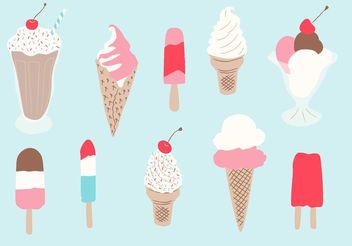 Hand Drawn Ice Cream and Popsicles - vector #147655 gratis