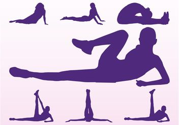 Workout Girls Silhouettes - Free vector #148815