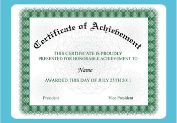 Achievement Certificate - Kostenloses vector #148995