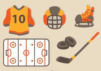 Hockey Flat Icons - Free vector #149235