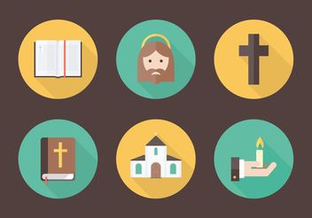 Free Flat Christianity Vector Icons - vector gratuit #149635 