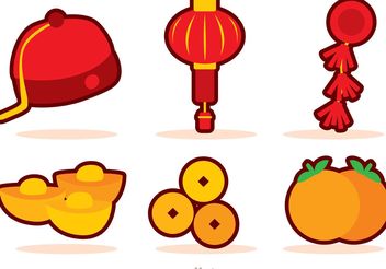 Chinese New Year Icons Vector - Free vector #150185