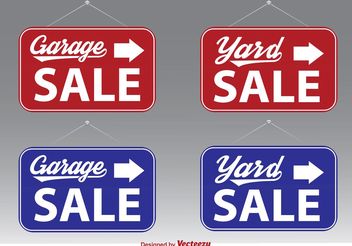 Garage Sale Vector Signs - бесплатный vector #150475
