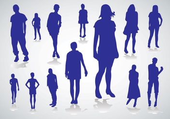 People Silhouettes Vectors - Free vector #151295