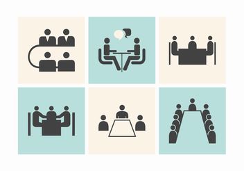 Free Business Meeting Tables Vector Icons - Kostenloses vector #151425