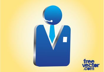3D Businessman Icon - Free vector #151615