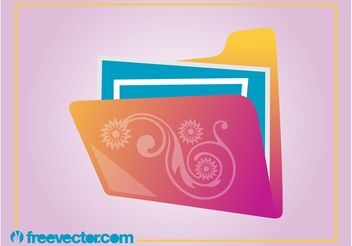 Floral Folder Vector - Free vector #153805