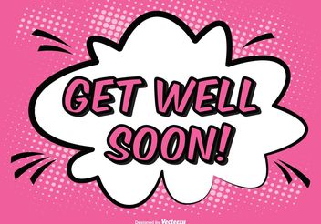 Comic Style Get Well Soon Illustration - Kostenloses vector #155345