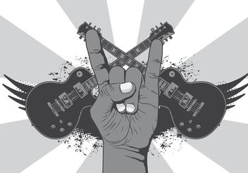Rock n Roll Music Symbol Vector Background - vector gratuit #155415 