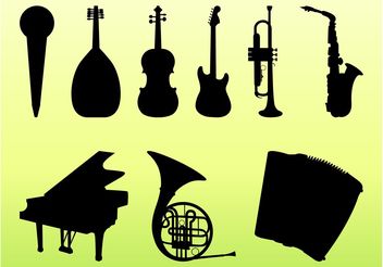Musical Instruments Graphics Set - Free vector #155435