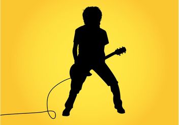 Guitar Player Silhouette Graphics - Free vector #155595