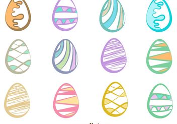 Hand Drawn Easter Egg Vectors - Free vector #156715