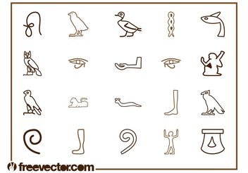 Egyptian Symbols Graphics Set - Free vector #157775
