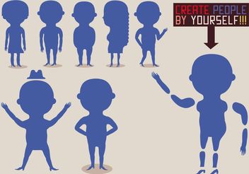Set of Flat People Vector Silhouettes - Free vector #157825