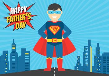 Free Superhero Dad Vector Illustration - бесплатный vector #158145