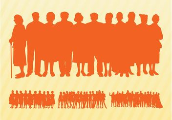 Crowds Silhouettes Graphics - Free vector #158165
