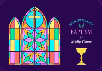 Free Colorful Baptism Invitation Vector - vector gratuit #159425 